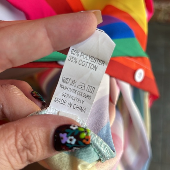 RAINBOW BUTTON DOWN DRESS - Picture 8 of 8